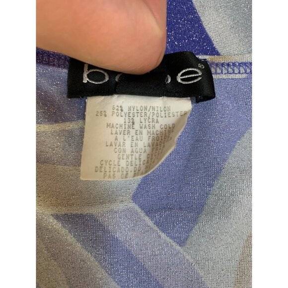 Bebe Women’s M Multicolor Swirl Print Cap Sleeve Top - Picture 7 of 7